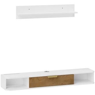 HOMCOM Muebles de sal&oacute;n 120x24x16 cm blanco