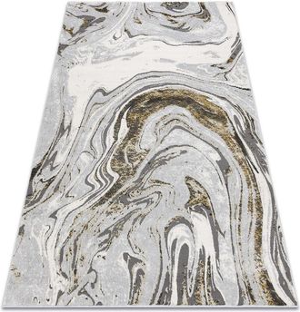 RugsX Alfombra Lira E1686 Abstracta, Estructural, Moderna, Glamour - Gris / Dorado Grey 140x190 Cm