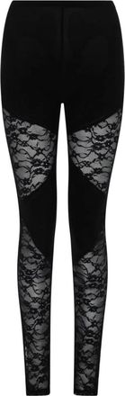 Nina Ricci Legging Patchwork met kanten inzetstukken - Dames - Leggings - Zwart - S - Broeken