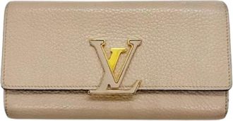 Louis Vuitton Pre-owned Long Wallet (Bi-fold) - Dames - Vintage Accessoires - Beige - ONE Size - Leer - Vintage