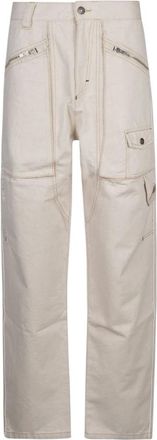 Isabel Marant Paciane Broek - Dames - Straight fit broeken - Beige - XS - Katoen - Broeken