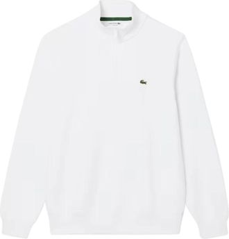 Lacoste Fleece Sweatshirt met Rits - Heren - Vesten met rits - Wit - M - Katoen - Hoodies & sweatvesten