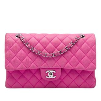 Chanel Pre-owned Vintage Double Flap Shoulder Bag - Dames - Pre-owned - Roze - Maat: ONE Size Leer