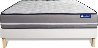 Actisom Somier blanco + Colchón con muelles ensacados 150 x 190