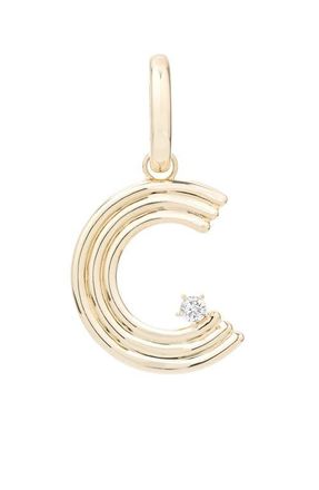 Adina Reyter Groovy Initial Diamond Pendant Charm in Yellow Gold - C at Nordstrom