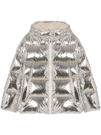 Yves Salomon Cappotto metallizzato - Argento