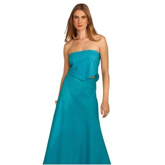 1.State Scarf Top Womens Laguna Mist Tie Back Cropped Strapless FTS1526