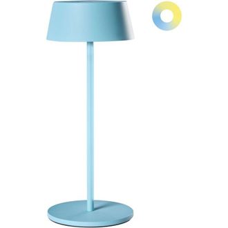 Beliani L&aacute;mpara Led Inal&aacute;mbrica De Metal Para Interior Y Exterior Recargable Por Puerto Usb C Azul Guder