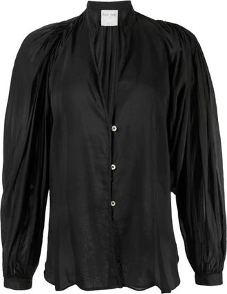 Forte_Forte Cotton Silk Voile Shirt - Dames - Overhemden - Zwart - M - Katoen - Overhemden