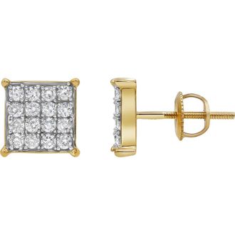 LuvMyJewelry Square Prism 14K Yellow Gold Diamond Earrings - 0.43ct. at Nordstrom