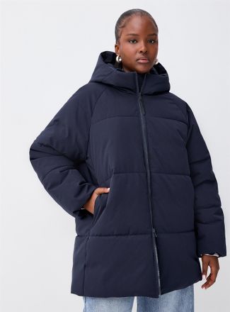 Twik Womens Oversized wide-baffle puffer jacket