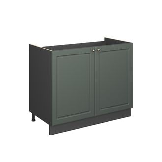 Vicco Mueble Bajo Para Fregadero Fame-line, Verde Dorado Casa De Campo/antracita, 100 Cm Sin Encimera, Vicco