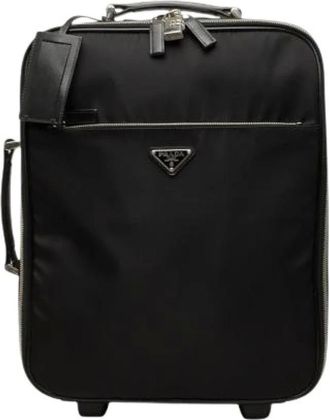 Prada Vintage, unisex, Zwart, ONE Size, Nylon, Pre-owned Tessuto Nylon Travel Bag