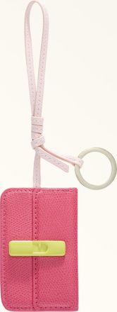 Furla Iride Charm Toni Velvet Pink Multicolour Textured Leather + Leather Mirror Effect Woman