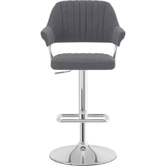 Netfurniture Vibe Charcoal Adjustable Fabric Bar Stool with Arms in Grey