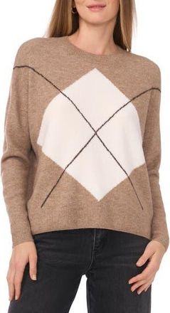 Halogen Large Argyle Sweater in Taupe at Nordstrom Rack, Size X-Large