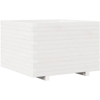 vidaXL Jardinera Madera Maciza De Pino Blanco 70x70x49,5 Cm Vidaxl