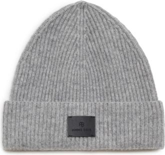 Anine Bing Carley Beanie - Dames - Hoeden - Grijs - ONE Size - Leer - Accessoires