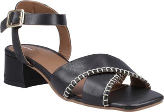 Hush Puppies Lyla Hielend Leer Dames Zwarte Sandalen
