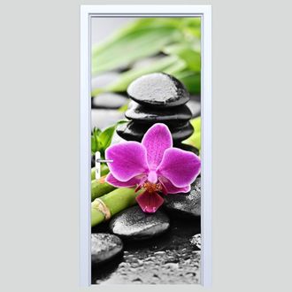 OEM Adhesivo De Tela Para Puerta Con Orqu&iacute;dea De Jard&iacute;n Zen 582pd