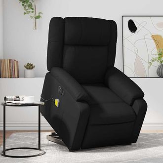 vidaXL Vidaxl - Sill&oacute;n De Masaje Elevable El&eacute;ctrico Cuero Sint&eacute;tico Negro