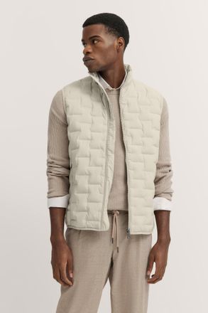 Bugatti Steppweste BUGATTI, Herren, Gr. XXL, beige (20, ecru), 100% Polyester, unifarben, normal, ohne Ausschnitt, Westen Steppweste, mit Stehkragen