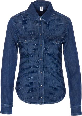Liu Jo Camicia denim con decorazione - Blu