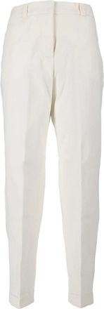 PESERICO Slim-fit Broeken - Dames - Slim Fit Broeken - Wit - XL - Katoen - Broeken