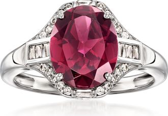 Ross-Simons Rhodolite Garnet Ring With. Diamonds in Platinum