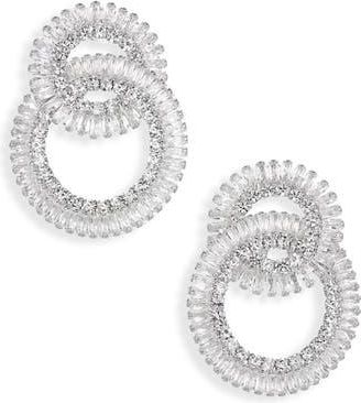 Tasha Cubic Zirconia Interlocking Circle Drop Earrings in Silver/cz at Nordstrom Rack