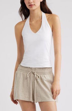 BP. Stretch Cotton Halter Top in White at Nordstrom, Size X-Large