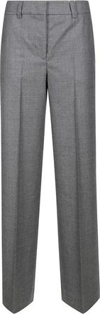 Incotex Taps toelopende broek - Dames - Straight fit broeken - Grijs - S - Wol - Broeken