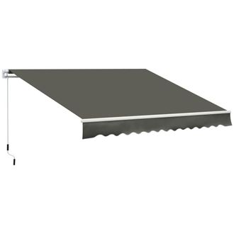 OUTSUNNY Toldo manual retr&aacute;ctil 350x250 cm gris