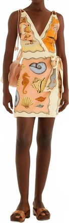Farm Rio Rio Souvenir Scarves Rope Straps Mini Dress In Multicolor