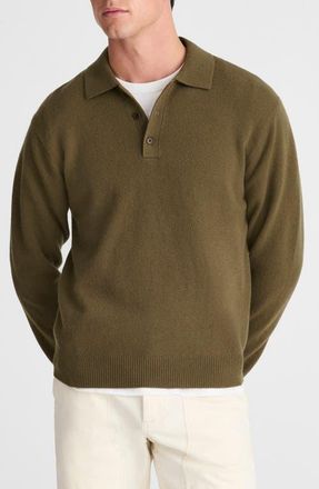 Madewell Merino Wool Polo Sweater in Bay Leaf at Nordstrom, Size Large
