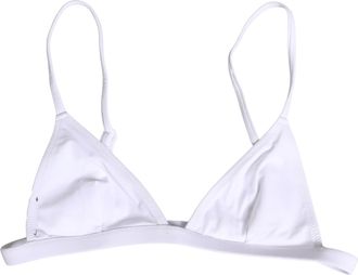 Dolce & Gabbana White Nylon Triangle Beachwear Bikini Top Womens Swimwear