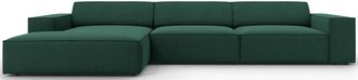BLOOMINGLOFT 4-Sitzer Design Ecksofa Jodie mit Chaiselongue links - Strukturstoff