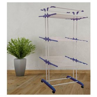 Trade Shop Trade Shop - Rack Rack Vertical 3 Estantes Plegables Con Ruedas Hasta 40 Kg