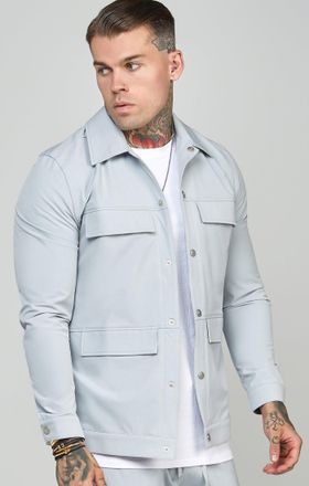 Siksilk Sobrecamisa utilitaria gris para hombre SikSilk XS