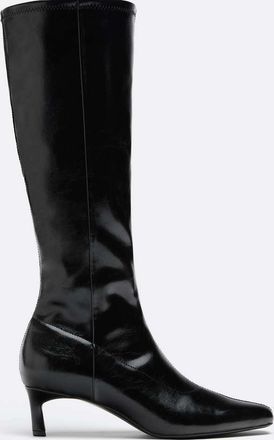 Stradivarius stivali con tacco a spillo neri-Nero