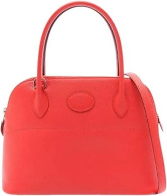 Herm&egrave;s Pre-owned Epsom Leder Handtas - Dames - Vintage Handtas - Rood - ONE Size - Leer - Vintage