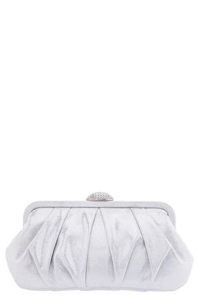 Nina Concord Frame Clutch in Silver at Nordstrom