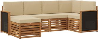 vidaXL Conjunto De Sof&aacute;s De Exterior 5 Uds. Natural Vidaxl