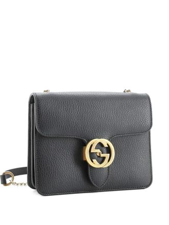 Gucci Interlocking Leather Small shoulder bag - Nero