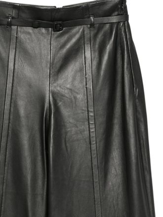 Emporio Armani Lamb Leather Panelled Trousers - Black