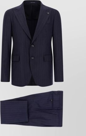 Tagliatore vesuvio suit pinstripe flap pockets