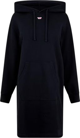 Diesel Dames Ilse Midi Hoodie Sweatdress (Zwart)