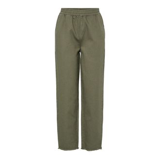 Pieces Rechte broek met frons, hoge taille