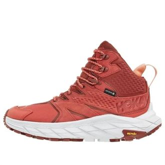 Hoka One One Womens Anacapa Mid Gtx Sneaker In Hot Sauce/cherry Mahogany
