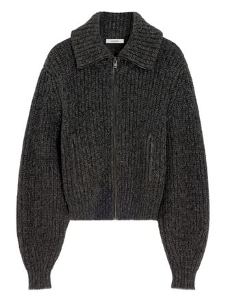 Christophe Lemaire ribbed zip-up cardigan - Brown